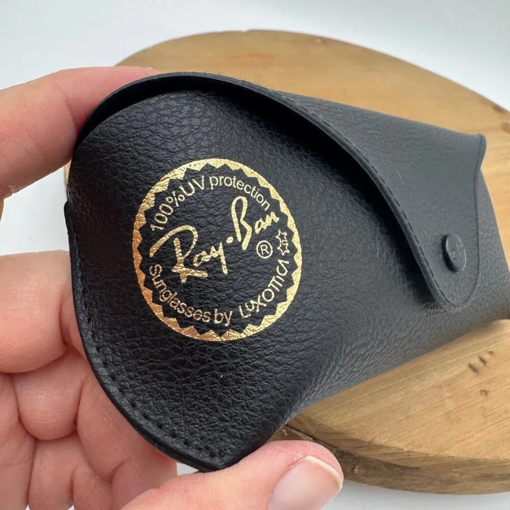 Ray ban Leather Pouch Universal Soft Sunglasses Case Black